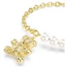 Brățară Idyllia cu perle de cristal, tăietură rotundă, ursuleț, nuanță aurie, placată cu aur Brățară Idyllia cu perle de cristal, tăietură rotundă, ursuleț, nuanță aurie, placată cu aur