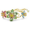 Brățară Idyllia cu tăieturi mixte, floare, multicoloră, placată în nuanțe aurii Brățară Idyllia cu tăieturi mixte, floare, multicoloră, placată în nuanțe aurii