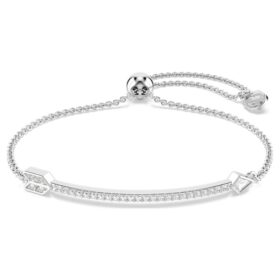Brățară Idyllia cu tăieturi mixte, săgeată, albă, placată cu rodiu Brățară Idyllia cu tăieturi mixte, săgeată, albă, placată cu rodiu