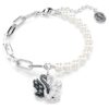 Brățară „Lebădă” cu perle de cristal, lebădă, negru, finisaj din metale mixte Brățară „Lebădă” cu perle de cristal, lebădă, negru, finisaj din metale mixte