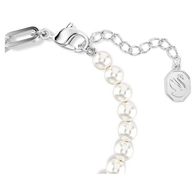 Brățară „Lebădă” cu perle de cristal, lebădă, negru, finisaj din metale mixte Brățară „Lebădă” cu perle de cristal, lebădă, negru, finisaj din metale mixte