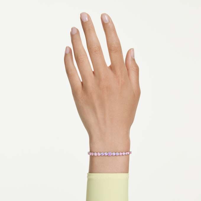 Brățară Matrix cu gradient de cristale tăiate rotund, multicoloră, placată cu rodiu Brățară Matrix cu gradient de cristale tăiate rotund, multicoloră, placată cu rodiu