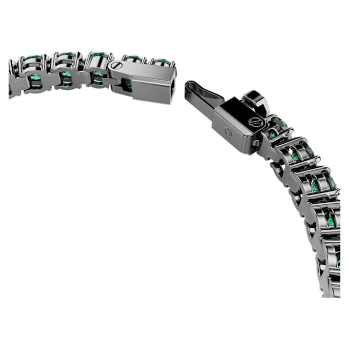 Brățară Matrix Tennis cu tăietură rotundă, verde, placată cu ruteniu Brățară Matrix Tennis cu tăietură rotundă, verde, placată cu ruteniu