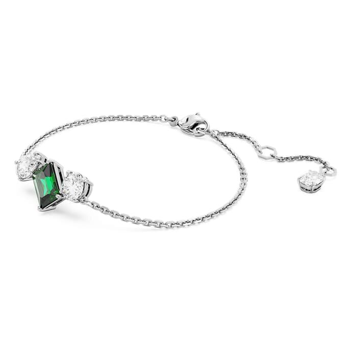 Brățară Mesmera cu tăieturi mixte, verde, placată cu rodiu Brățară Mesmera cu tăieturi mixte, verde, placată cu rodiu