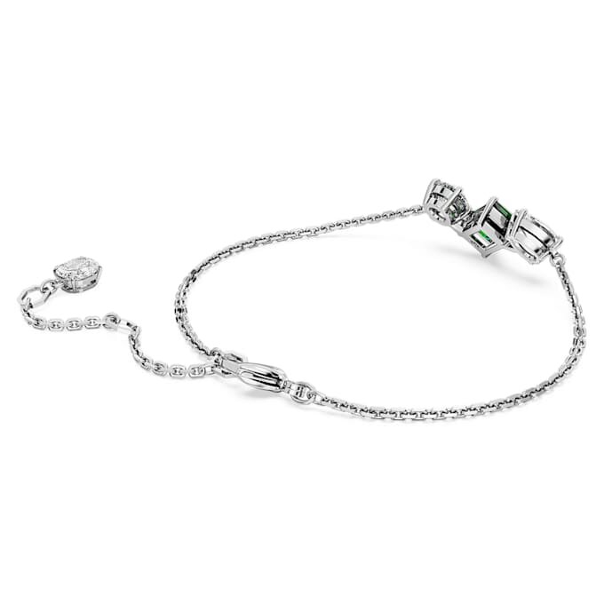 Brățară Mesmera cu tăieturi mixte, verde, placată cu rodiu Brățară Mesmera cu tăieturi mixte, verde, placată cu rodiu