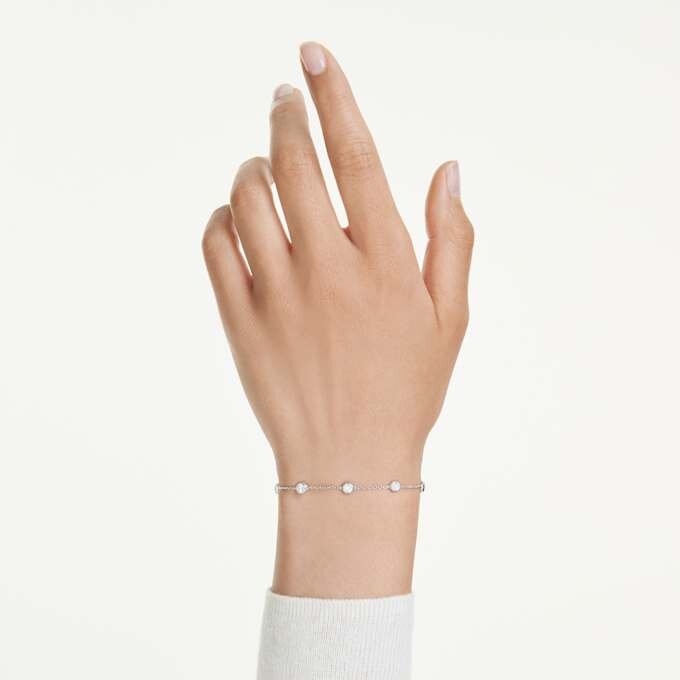 Brățară octogonală cu diamante create în laborator, 0,8 carate în total, formă rotundă, argint sterling Brățară octogonală cu diamante create în laborator, 0,8 carate în total, formă rotundă, argint sterling