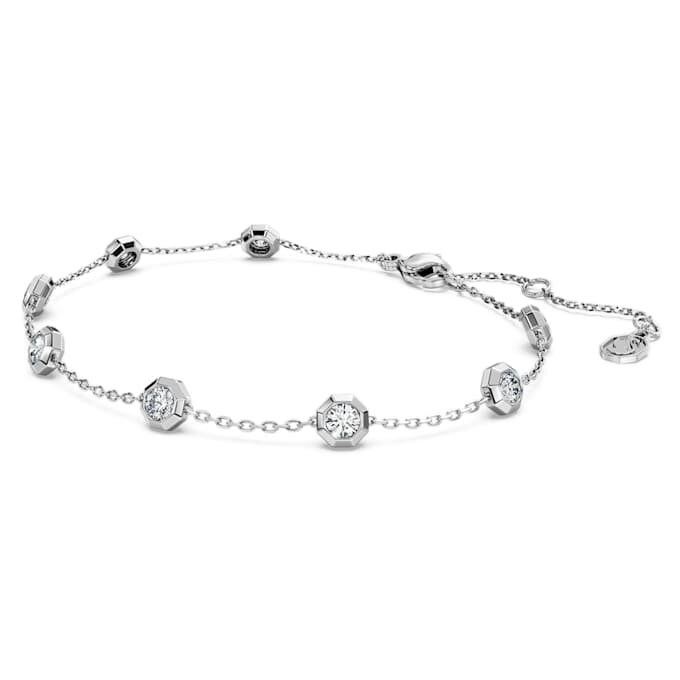 Brățară octogonală cu diamante create în laborator, 0,8 carate în total, formă rotundă, argint sterling Brățară octogonală cu diamante create în laborator, 0,8 carate în total, formă rotundă, argint sterling