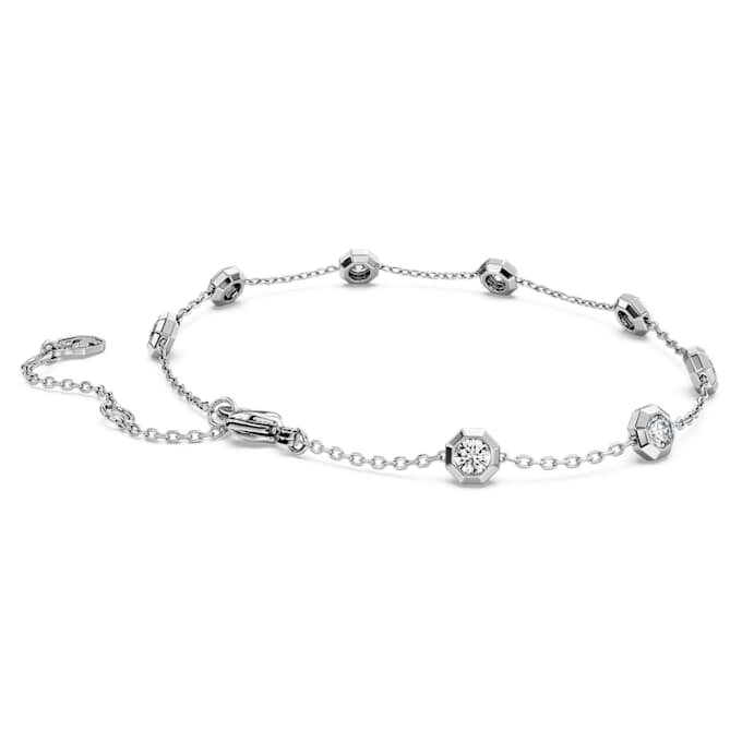 Brățară octogonală cu diamante create în laborator, 0,8 carate în total, formă rotundă, argint sterling Brățară octogonală cu diamante create în laborator, 0,8 carate în total, formă rotundă, argint sterling