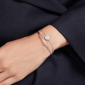 Brățară Sublima albă, placată cu rodiu