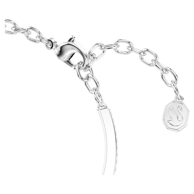 Brățară Symbolica cu tăietură rotundă, pavé, potcoavă, albastră, placată cu rodiu Brățară Symbolica cu tăietură rotundă, pavé, potcoavă, albastră, placată cu rodiu