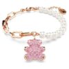 Brățară Teddy cu perle de cristal, ursuleț, roz, placată în nuanță de aur roz Brățară Teddy cu perle de cristal, ursuleț, roz, placată în nuanță de aur roz