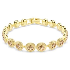 Brățară Una Angelic cu tăietură rotundă, caramel, placată în nuanță aurie Brățară Una Angelic cu tăietură rotundă, caramel, placată în nuanță aurie
