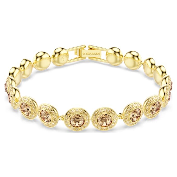 Brățară Una Angelic cu tăietură rotundă, caramel, placată în nuanță aurie Brățară Una Angelic cu tăietură rotundă, caramel, placată în nuanță aurie