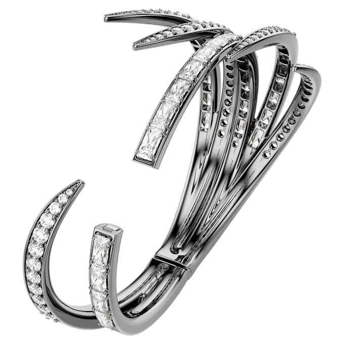 Brățara din colecția „The Vienna Collection” cu motiv de pene, albă, placată cu ruteniu Brățara din colecția „The Vienna Collection” cu motiv de pene, albă, placată cu ruteniu