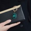 Breloc cu cristal tăiat octogonal, verde, finisaj metalic mixt Breloc cu cristal tăiat octogonal, verde, finisaj metalic mixt