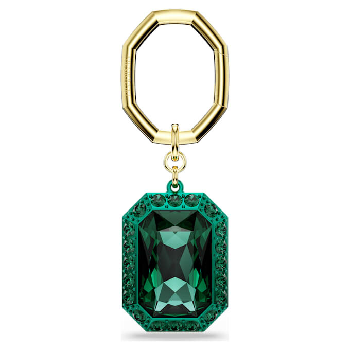 Breloc cu cristal tăiat octogonal, verde, finisaj metalic mixt Breloc cu cristal tăiat octogonal, verde, finisaj metalic mixt