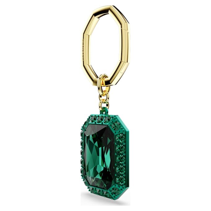 Breloc cu cristal tăiat octogonal, verde, finisaj metalic mixt Breloc cu cristal tăiat octogonal, verde, finisaj metalic mixt