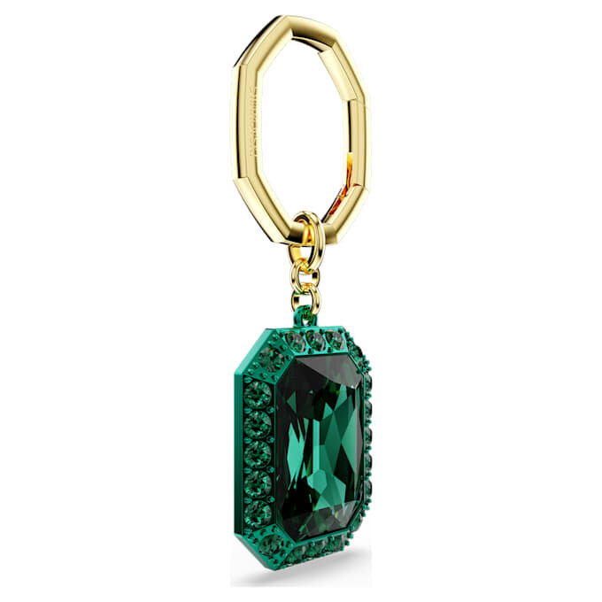 Breloc cu cristal tăiat octogonal, verde, finisaj metalic mixt Breloc cu cristal tăiat octogonal, verde, finisaj metalic mixt