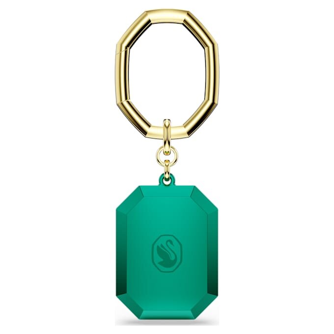 Breloc cu cristal tăiat octogonal, verde, finisaj metalic mixt Breloc cu cristal tăiat octogonal, verde, finisaj metalic mixt