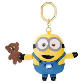 Breloc pentru geantă Minions multicolor, placat cu aur