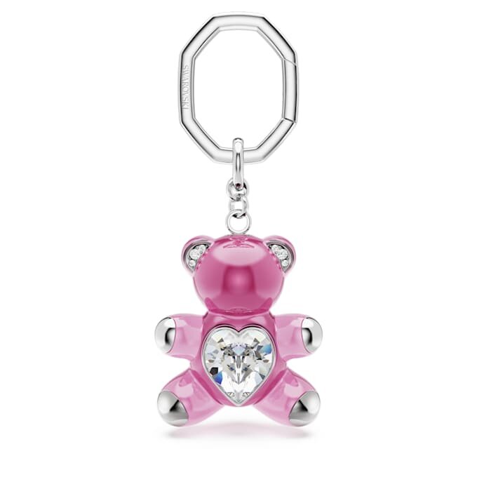 Breloc Teddy Bear, roz, placat cu rodiu Breloc Teddy Bear, roz, placat cu rodiu