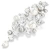 Broșă Constella cu perle de cristal, tăietură rotundă, albă, placată cu rodiu Broșă Constella cu perle de cristal, tăietură rotundă, albă, placată cu rodiu