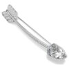 Broșă Idyllia cu tăieturi mixte, în formă de săgeată, albă, placată cu rodiu Broșă Idyllia cu tăieturi mixte, în formă de săgeată, albă, placată cu rodiu