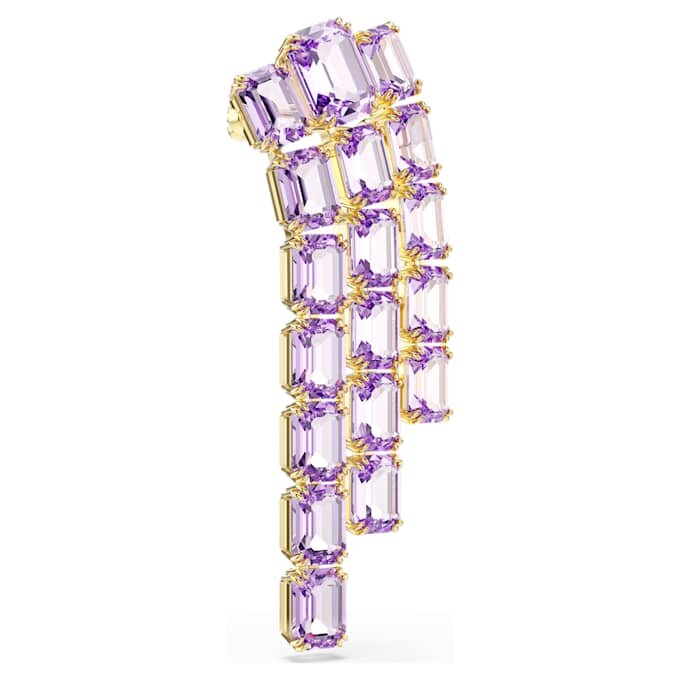 Broșă Millenia cu tăietură octogonală, violetă, placată cu aur Broșă Millenia cu tăietură octogonală, violetă, placată cu aur
