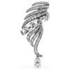 Broșa „Feather” din colecția Vienna, albă, placată cu ruteniu Broșa „Feather” din colecția Vienna, albă, placată cu ruteniu