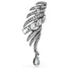 Broșa „Feather” din colecția Vienna, albă, placată cu ruteniu Broșa „Feather” din colecția Vienna, albă, placată cu ruteniu