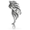 Broșa „Feather” din colecția Vienna, albă, placată cu ruteniu Broșa „Feather” din colecția Vienna, albă, placată cu ruteniu