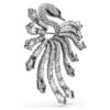 Broșa „Swan” din colecția Vienna, albă, placată cu ruteniu Broșa „Swan” din colecția Vienna, albă, placată cu ruteniu