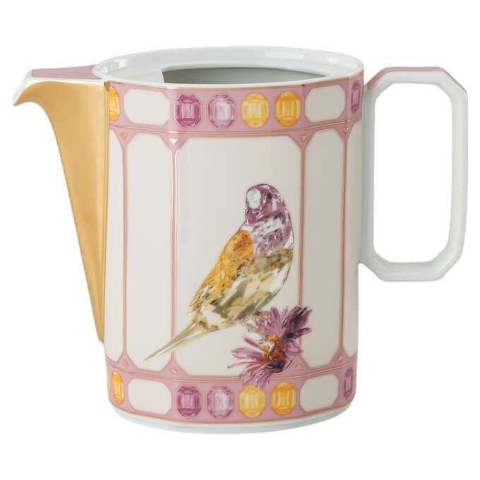 Cafetieră Idyllia din porțelan, cu motiv imprimat „Crystal”, pasăre, multicoloră Cafetieră Idyllia din porțelan, cu motiv imprimat „Crystal”, pasăre, multicoloră