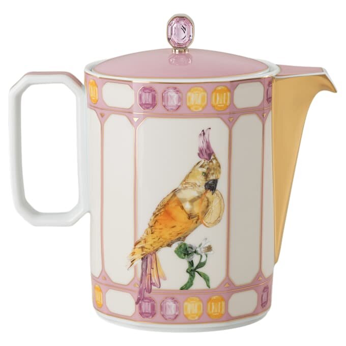 Cafetieră Idyllia din porțelan, cu motiv imprimat „Crystal”, pasăre, multicoloră Cafetieră Idyllia din porțelan, cu motiv imprimat „Crystal”, pasăre, multicoloră