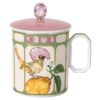 Cană Idyllia din porțelan, cu motiv imprimat cu cristale, muscar, verde Cană Idyllia din porțelan, cu motiv imprimat cu cristale, muscar, verde
