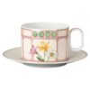 Ceașcă combinată Idyllia cu farfurioară din porțelan, motiv imprimat cu cristale, buchet, multicolor Ceașcă combinată Idyllia cu farfurioară din porțelan, motiv imprimat cu cristale, buchet, multicolor