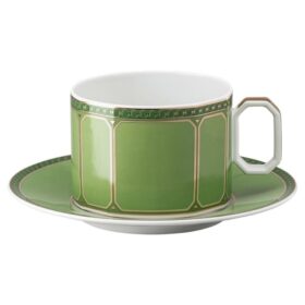 Ceașcă cu farfurioară Signum din porțelan, verde