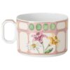 Ceașcă de ceai Idyllia cu farfurioară, porțelan, motiv imprimat cu cristale, buchet, multicolor Ceașcă de ceai Idyllia cu farfurioară, porțelan, motiv imprimat cu cristale, buchet, multicolor