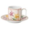 Ceașcă de espresso Idyllia cu farfurioară, porțelan, motiv imprimat cu cristale, citron, multicolor Ceașcă de espresso Idyllia cu farfurioară, porțelan, motiv imprimat cu cristale, citron, multicolor