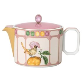 Ceainic Idyllia din porțelan, cu motiv imprimat cu cristale, muscar, mic, multicolor