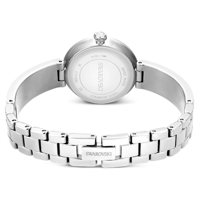 Ceas-brățară Matrix Pearl, fabricat în Elveția, brățară cu cristale, alb, oțel inoxidabil Ceas-brățară Matrix Pearl, fabricat în Elveția, brățară cu cristale, alb, oțel inoxidabil