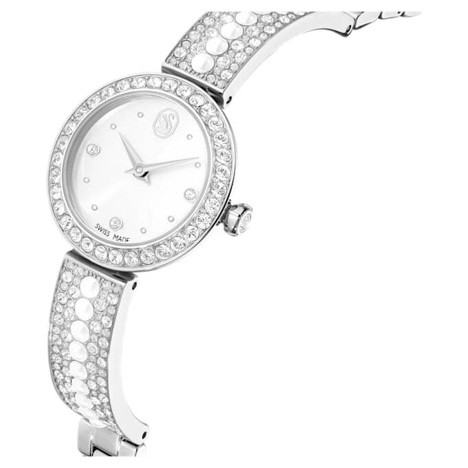 Ceas-brățară Matrix Pearl, fabricat în Elveția, brățară cu cristale, alb, oțel inoxidabil Ceas-brățară Matrix Pearl, fabricat în Elveția, brățară cu cristale, alb, oțel inoxidabil