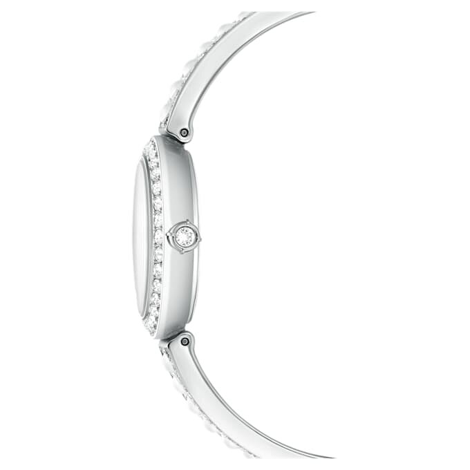 Ceas-brățară Matrix Pearl, fabricat în Elveția, brățară cu cristale, alb, oțel inoxidabil Ceas-brățară Matrix Pearl, fabricat în Elveția, brățară cu cristale, alb, oțel inoxidabil