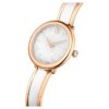 Ceas cu brățară tip bangle Crystalline, fabricat în Elveția, brățară metalică, alb, finisaj aur roz Ceas cu brățară tip bangle Crystalline, fabricat în Elveția, brățară metalică, alb, finisaj aur roz