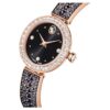 Ceas cu brățară tip brățară Matrix Pearl, fabricat în Elveția, brățară cu cristale, negru, finisaj aur roz Ceas cu brățară tip brățară Matrix Pearl, fabricat în Elveția, brățară cu cristale, negru, finisaj aur roz