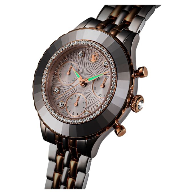Ceas Octea Chrono fabricat în Elveția, brățară metalică, nuanță de aur roz, finisaj din metale mixte Ceas Octea Chrono fabricat în Elveția, brățară metalică, nuanță de aur roz, finisaj din metale mixte