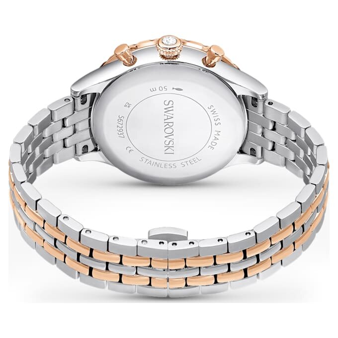 Ceas Octea Chrono fabricat în Elveția, brățară metalică, nuanță de aur roz, finisaj din metale mixte Ceas Octea Chrono fabricat în Elveția, brățară metalică, nuanță de aur roz, finisaj din metale mixte
