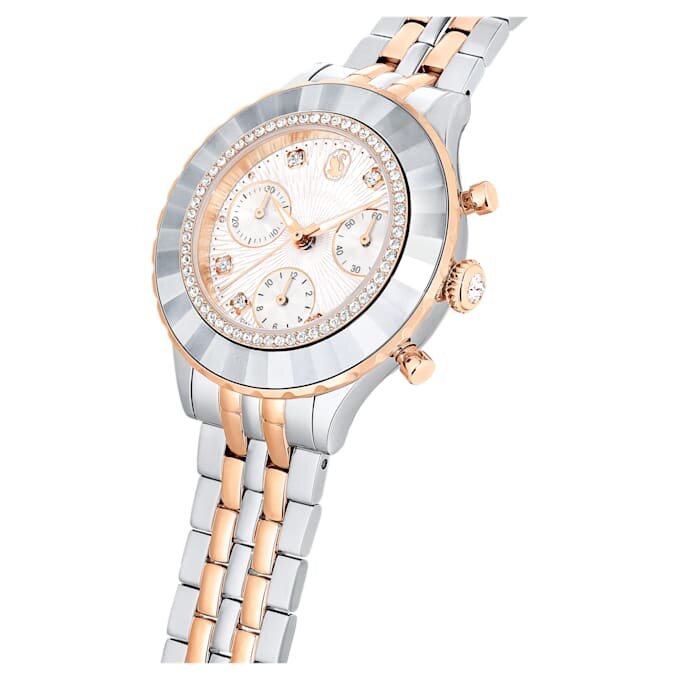 Ceas Octea Chrono fabricat în Elveția, brățară metalică, nuanță de aur roz, finisaj din metale mixte Ceas Octea Chrono fabricat în Elveția, brățară metalică, nuanță de aur roz, finisaj din metale mixte
