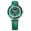 Ceas Octea Chrono fabricat în Elveția, curea din piele, verde, finisaj aur roz Ceas Octea Chrono fabricat în Elveția, curea din piele, verde, finisaj aur roz