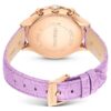 Ceas Octea Chrono fabricat în Elveția, curea din piele, violet, finisaj aur roz Ceas Octea Chrono fabricat în Elveția, curea din piele, violet, finisaj aur roz